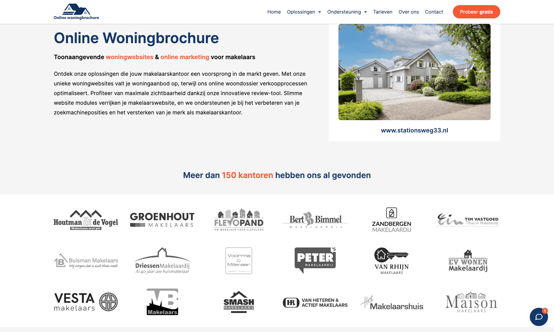Screenshot onlinewoningbrochure.nl - Marketing en automatisering