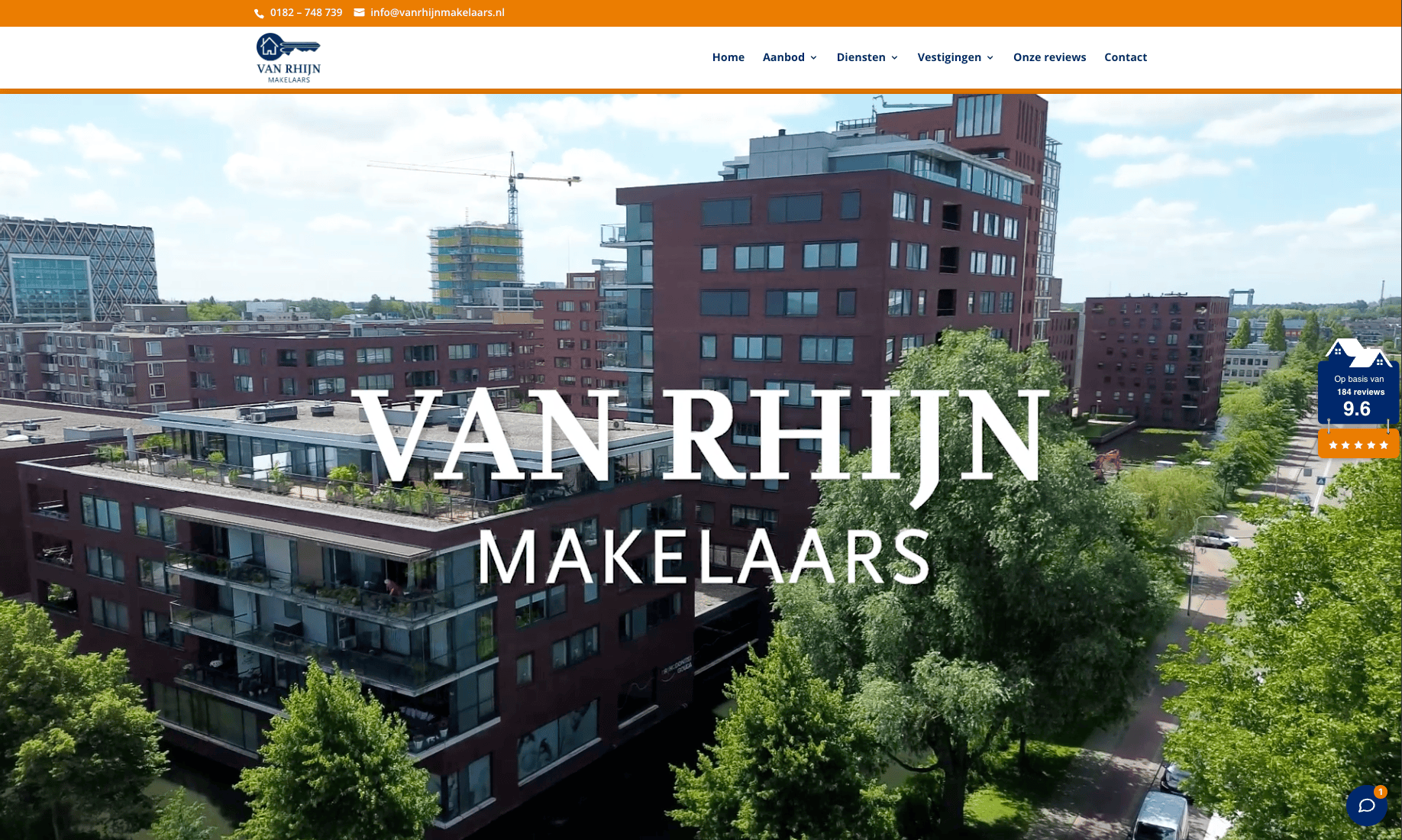 Screenshot vanrhijnmakelaars.nl - Makelaarswebsite