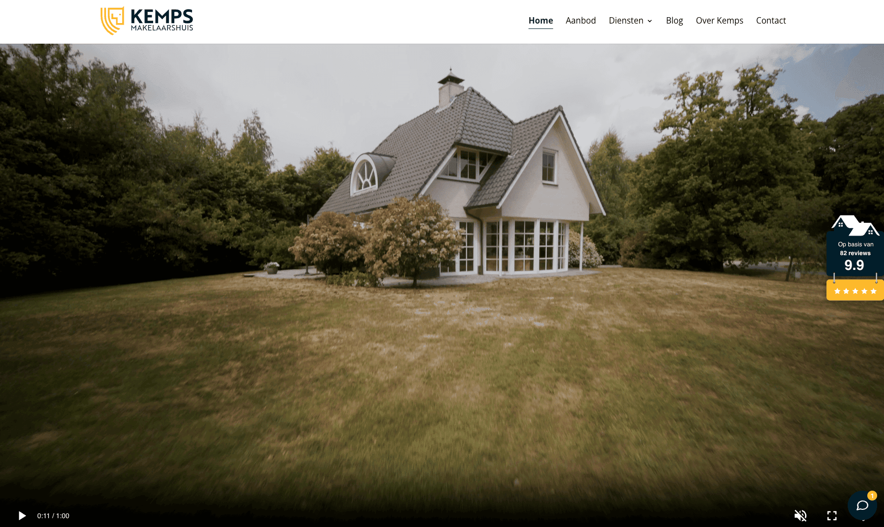Screenshot kempsmakelaarshuis.nl - Makelaarswebsite